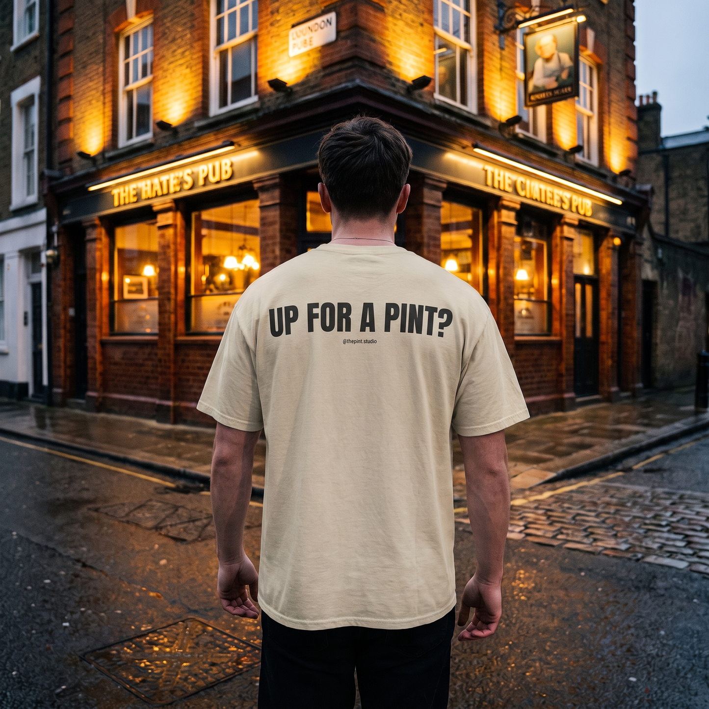 "UP FOR A PINT?" Classic Heavy Streetwear Tee