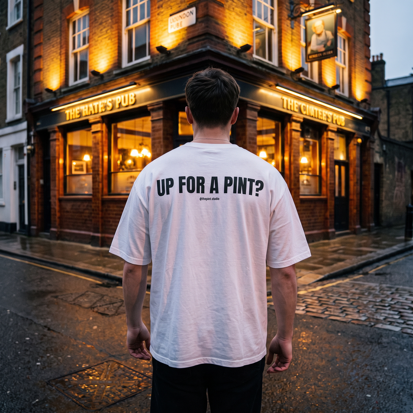 "UP FOR A PINT?" Classic Heavy Streetwear Tee