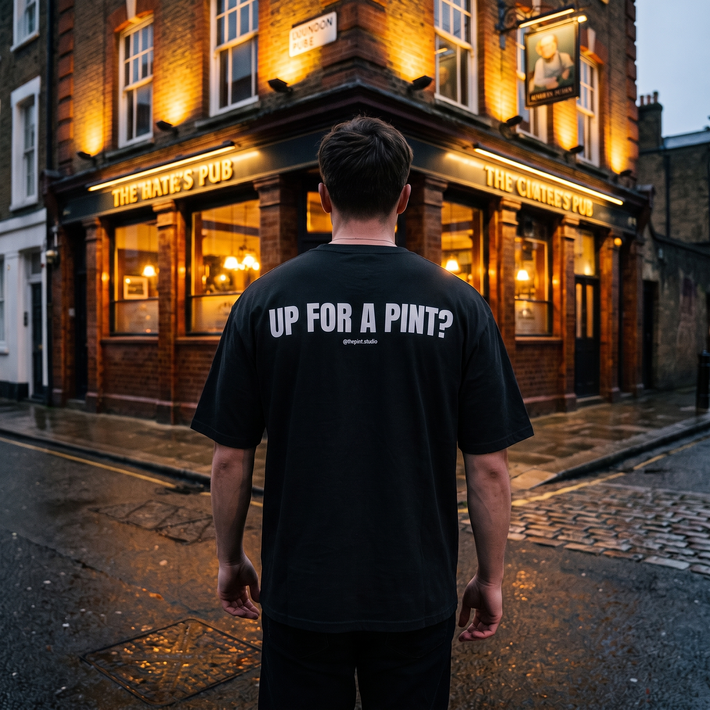 "UP FOR A PINT?" Classic Heavy Streetwear Tee